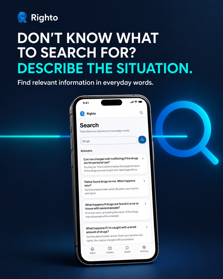 Righto search results shown on an iPhone